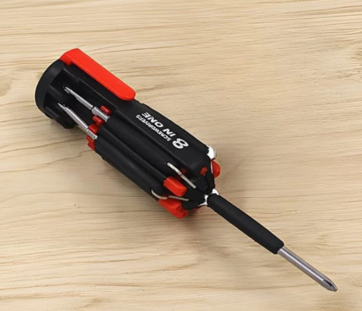 Destornillador con Linterna Multifunción 8 en 1