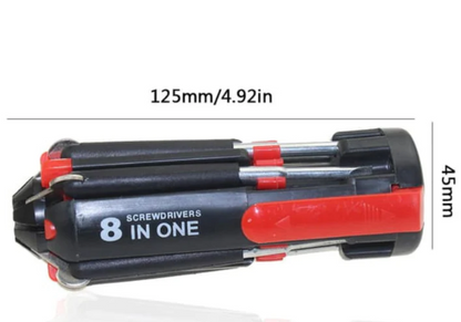 Destornillador con Linterna Multifunción 8 en 1