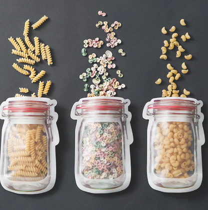 Set Bolsas Reutilizables con Cierre Hermético para Almacenamiento de Alimentos