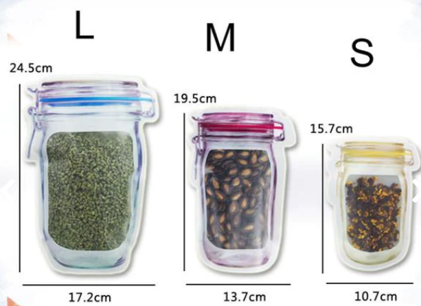 Set Bolsas Reutilizables con Cierre Hermético para Almacenamiento de Alimentos